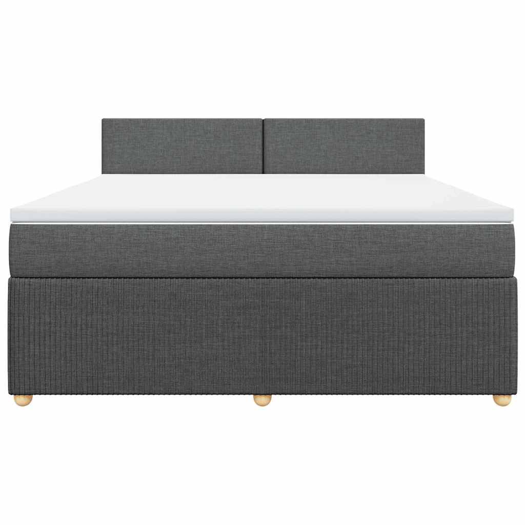 Giroletto a Molle con Materasso Grigio Scuro 180x200 cm Tessuto