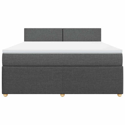 Giroletto a Molle con Materasso Grigio Scuro 180x200 cm Tessuto
