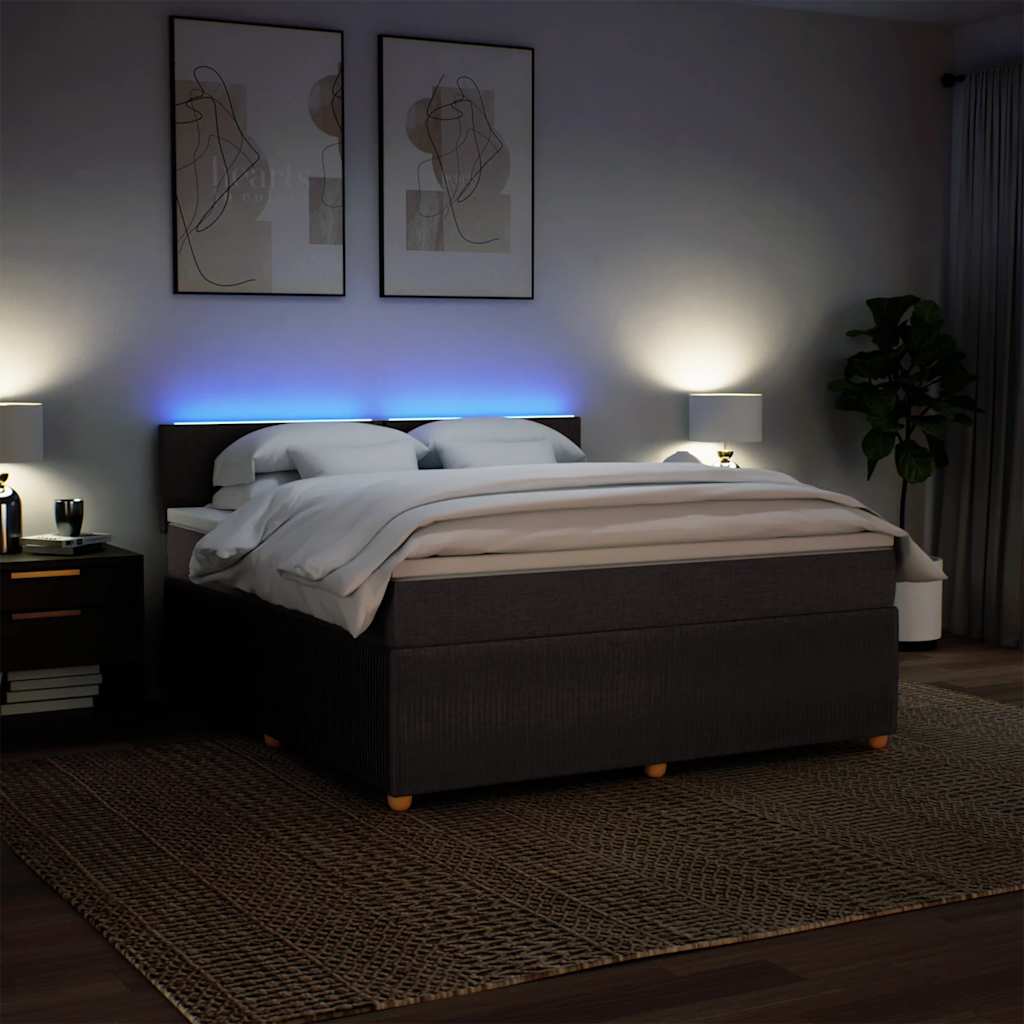 Giroletto a Molle con Materasso Marrone Scuro 180x200cm Tessuto | homemem39