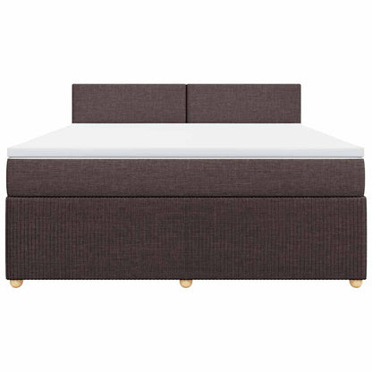 Giroletto a Molle con Materasso Marrone Scuro 180x200cm Tessuto | homemem39