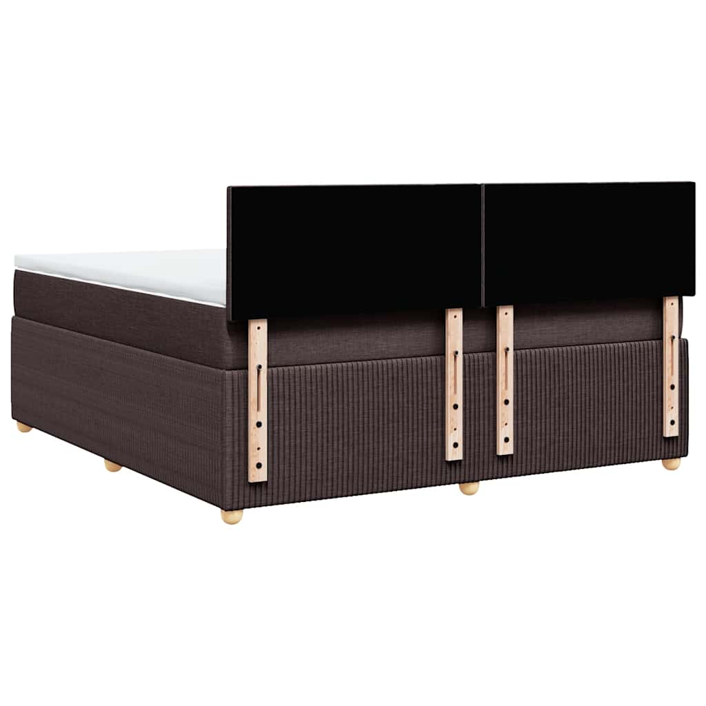 Giroletto a Molle con Materasso Marrone Scuro 180x200cm Tessuto | homemem39
