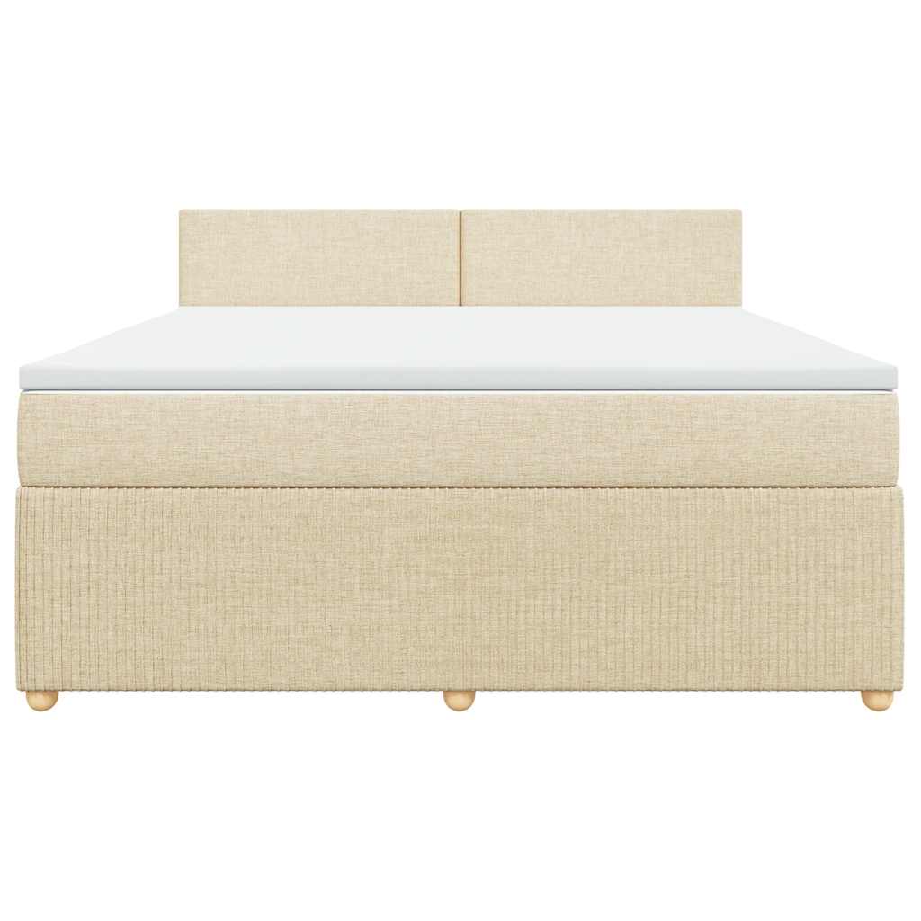 Giroletto a Molle con Materasso Crema 180x200 cm in Tessuto | homemem39