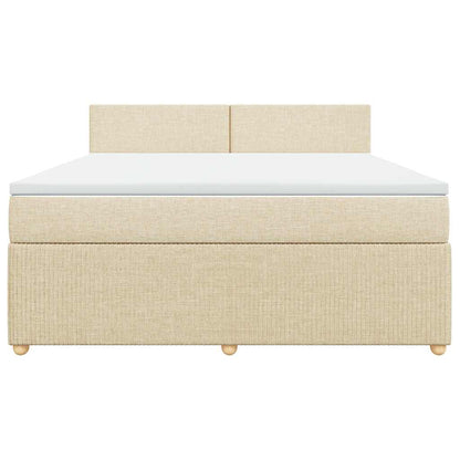 Giroletto a Molle con Materasso Crema 180x200 cm in Tessuto | homemem39