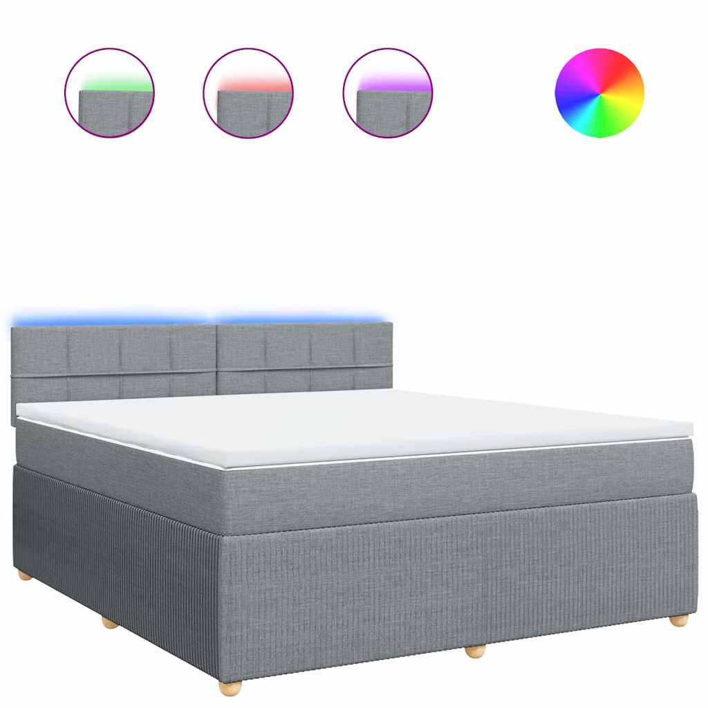 Giroletto a Molle con Materasso Grigio Chiaro180x200 cm Tessuto - homemem39