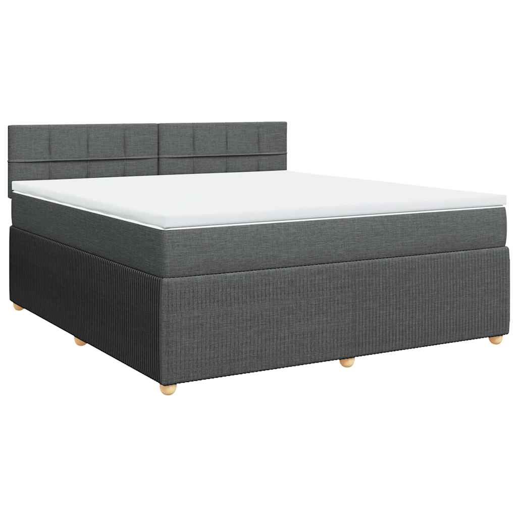 Giroletto a Molle con Materasso Grigio Scuro 180x200 cm Tessuto