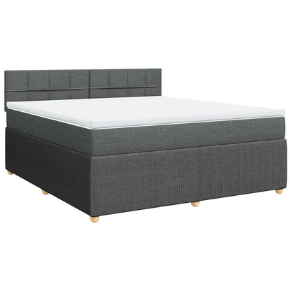 Giroletto a Molle con Materasso Grigio Scuro 180x200 cm Tessuto