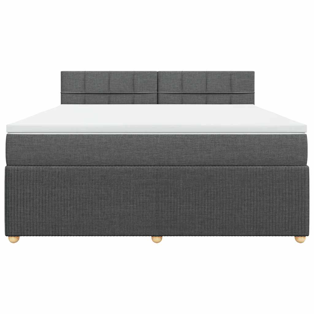 Giroletto a Molle con Materasso Grigio Scuro 180x200 cm Tessuto