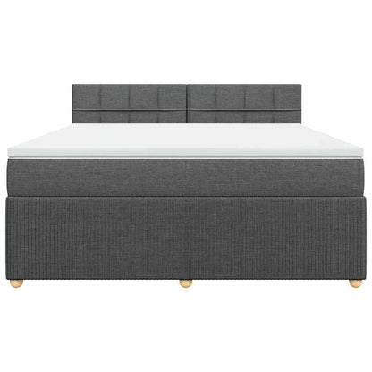 Giroletto a Molle con Materasso Grigio Scuro 180x200 cm Tessuto