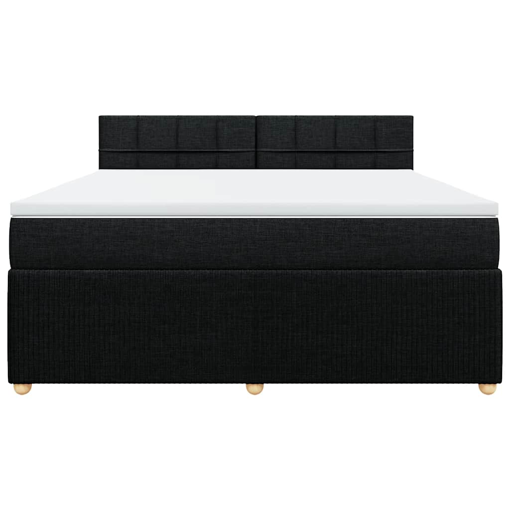 Giroletto a Molle con Materasso Nero 180x200 cm in Tessuto