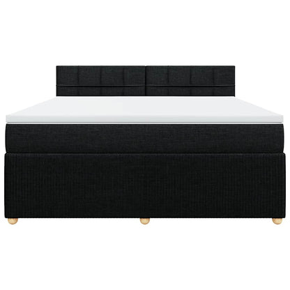 Giroletto a Molle con Materasso Nero 180x200 cm in Tessuto