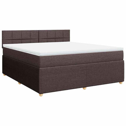 Giroletto a Molle con Materasso Marrone Scuro 180x200cm Tessuto | homemem39