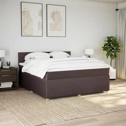 Giroletto a Molle con Materasso Marrone Scuro 180x200cm Tessuto