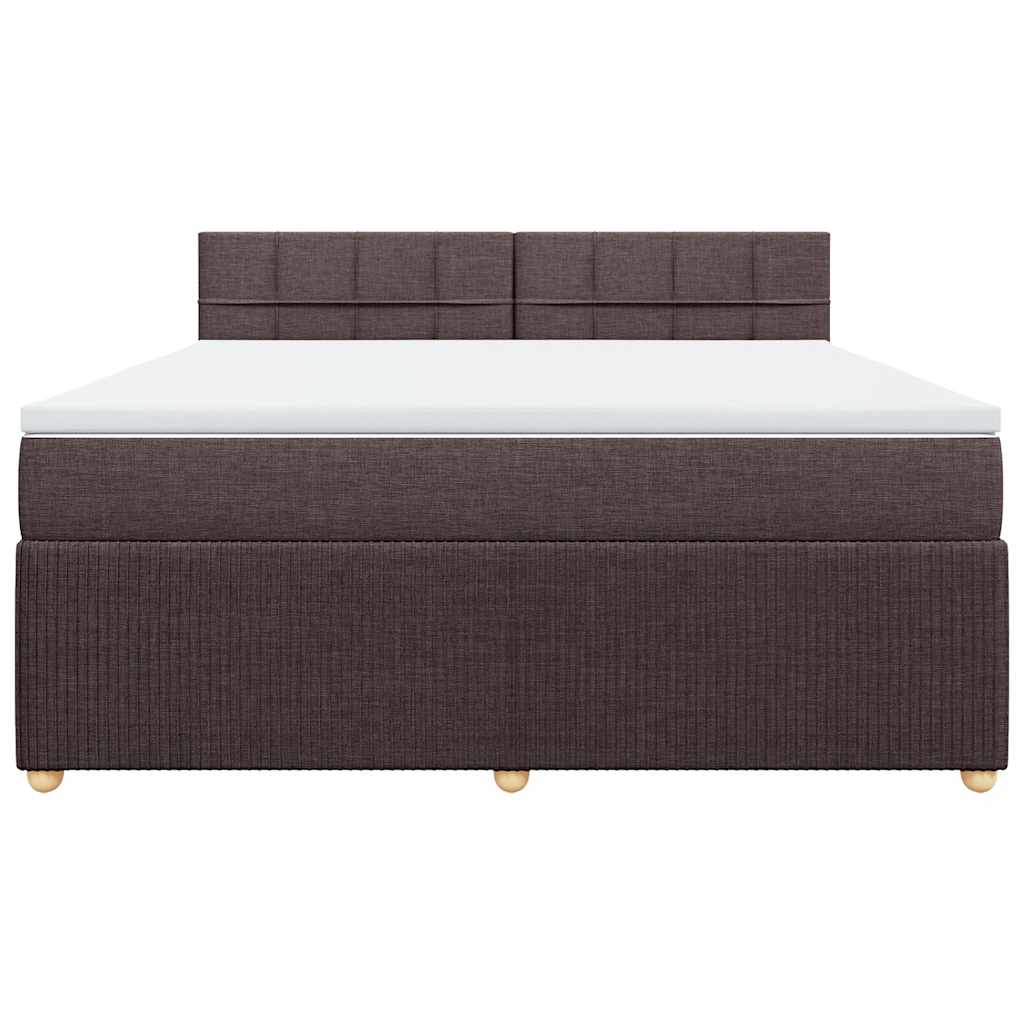 Giroletto a Molle con Materasso Marrone Scuro 180x200cm Tessuto
