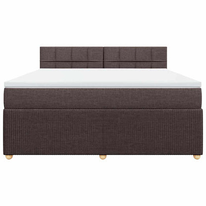 Giroletto a Molle con Materasso Marrone Scuro 180x200cm Tessuto