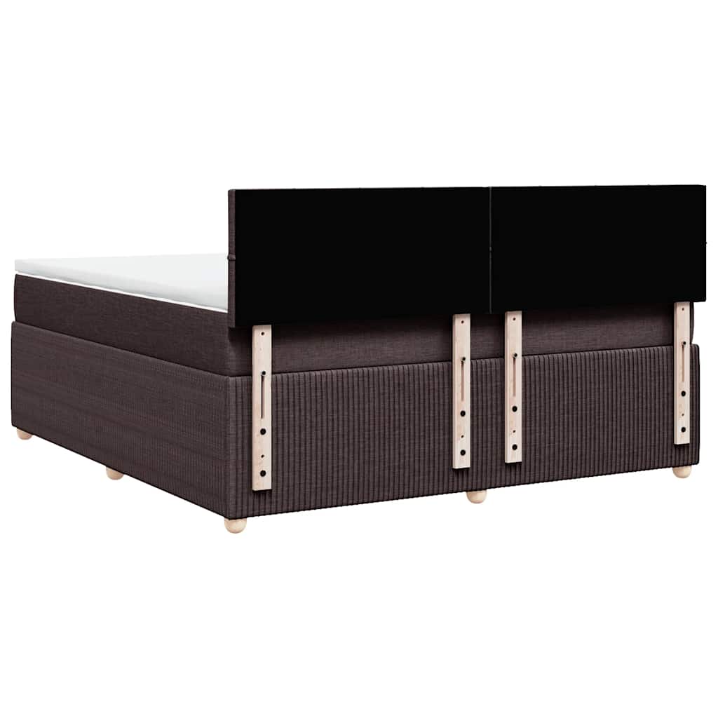 Giroletto a Molle con Materasso Marrone Scuro 180x200cm Tessuto | homemem39