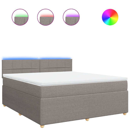 Giroletto a Molle con Materasso Tortora 180x200 cm in Tessuto