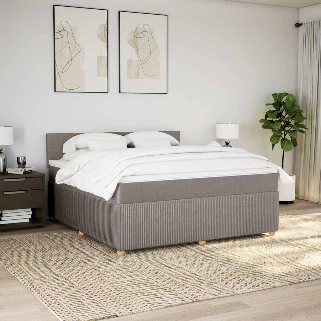 Giroletto a Molle con Materasso Tortora 180x200 cm in Tessuto