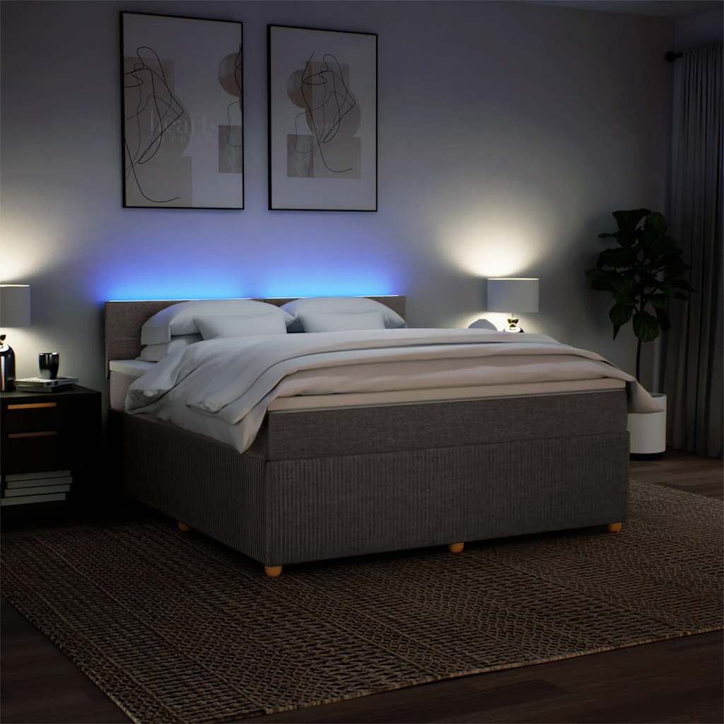 Giroletto a Molle con Materasso Tortora 180x200 cm in Tessuto