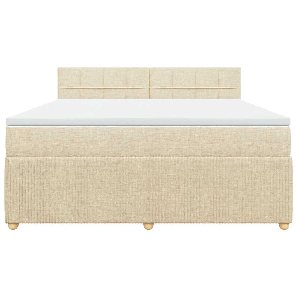 Giroletto a Molle con Materasso Crema 180x200 cm in Tessuto | homemem39