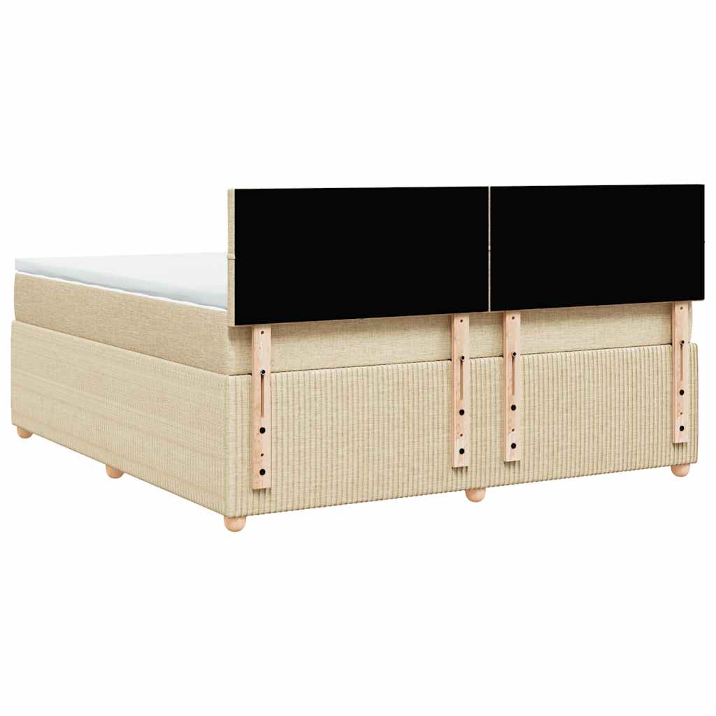 Giroletto a Molle con Materasso Crema 180x200 cm in Tessuto | homemem39