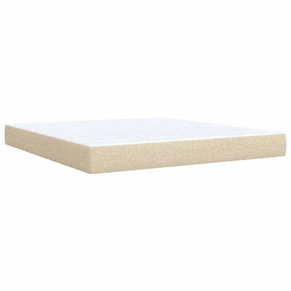 Giroletto a Molle con Materasso Crema 180x200 cm in Tessuto | homemem39