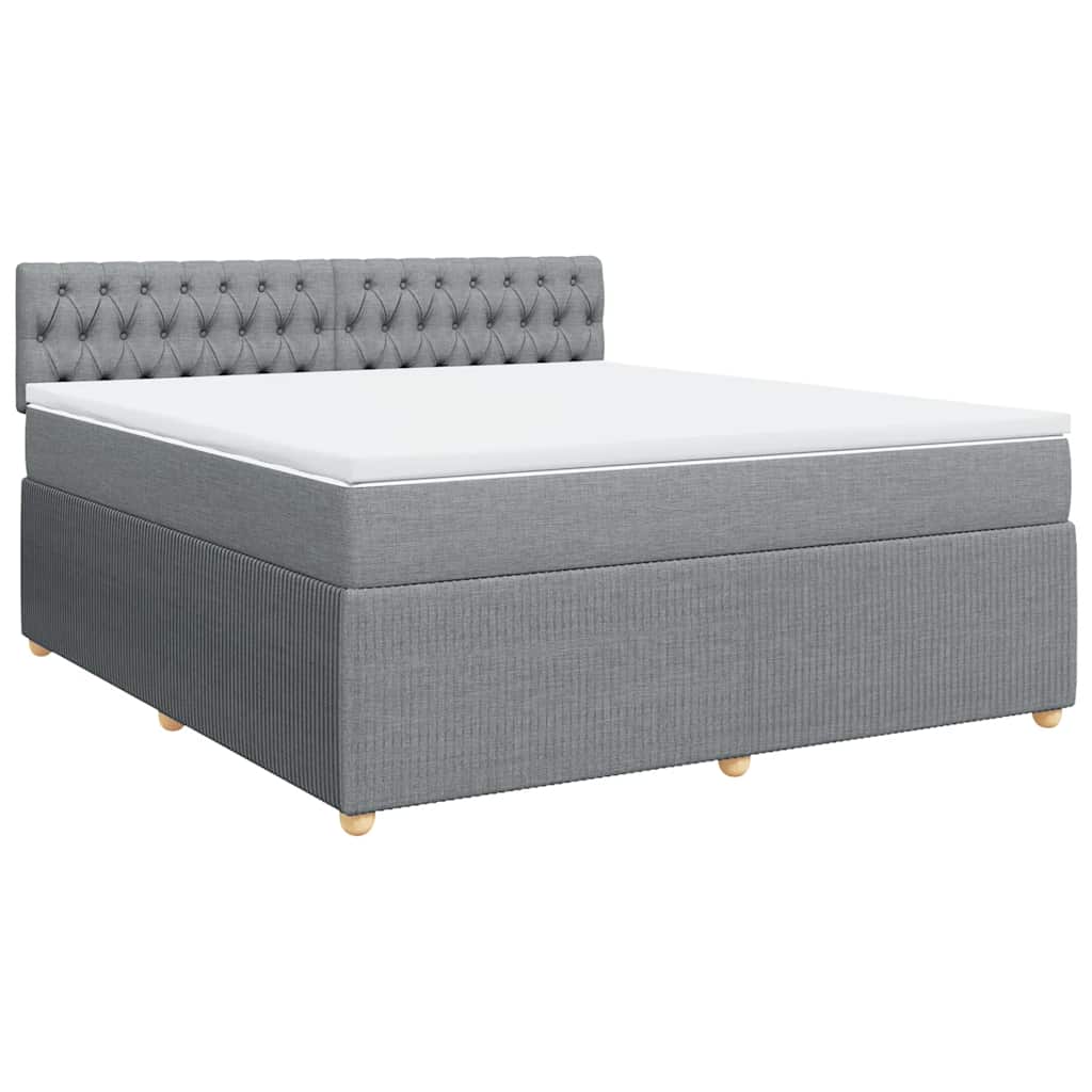 Giroletto a Molle con Materasso Grigio Chiaro180x200 cm Tessuto