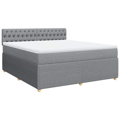 Giroletto a Molle con Materasso Grigio Chiaro180x200 cm Tessuto