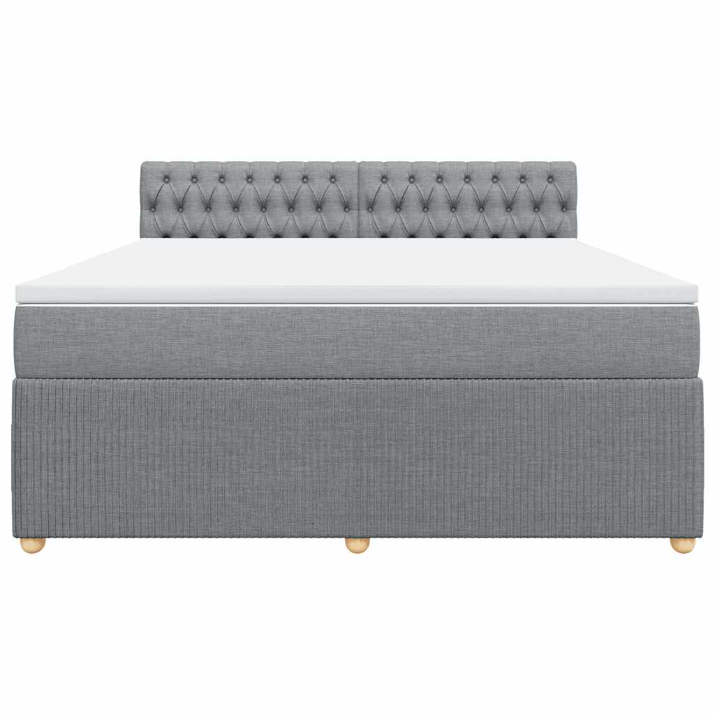 Giroletto a Molle con Materasso Grigio Chiaro180x200 cm Tessuto