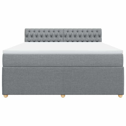 Giroletto a Molle con Materasso Grigio Chiaro180x200 cm Tessuto