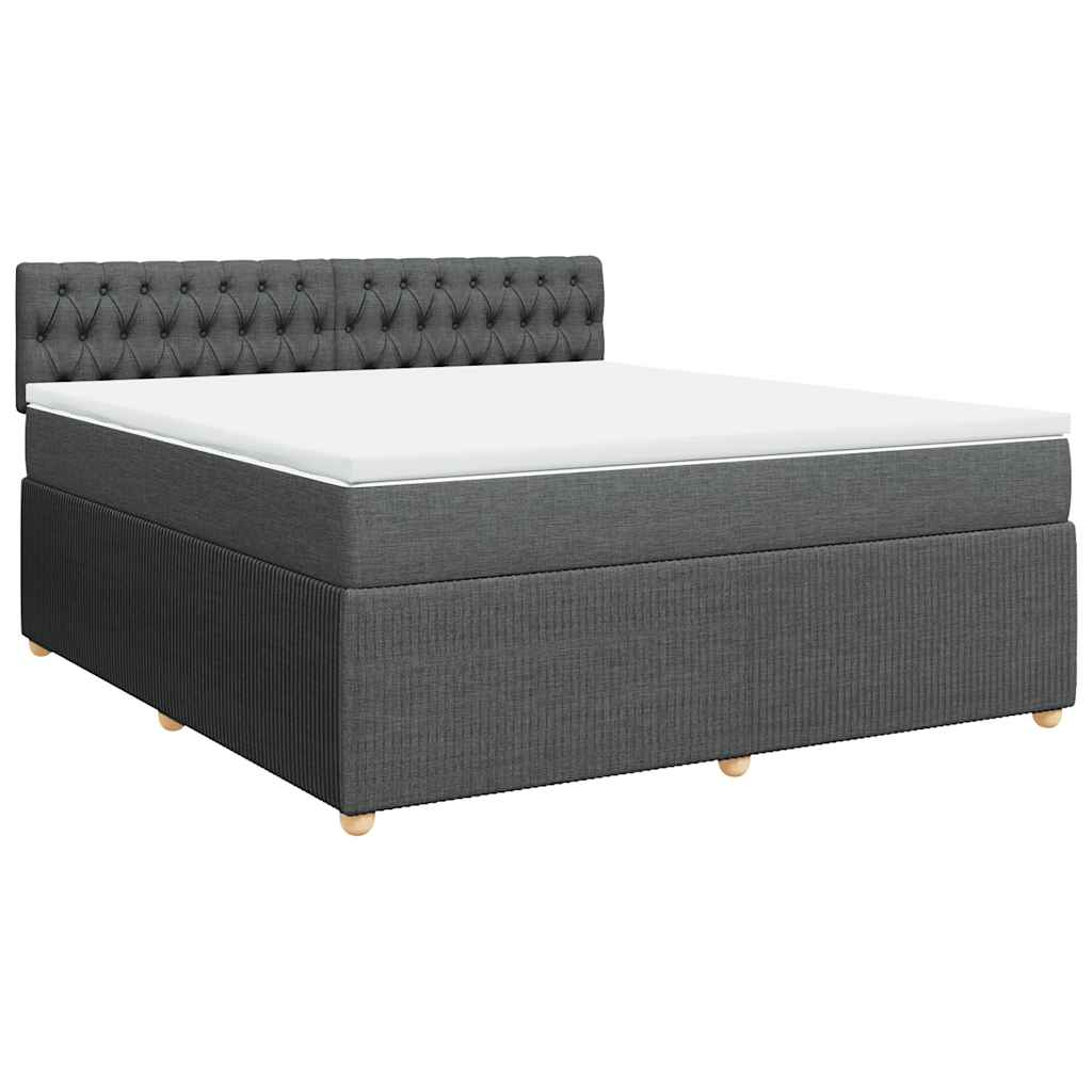 Giroletto a Molle con Materasso Grigio Scuro 180x200 cm Tessuto