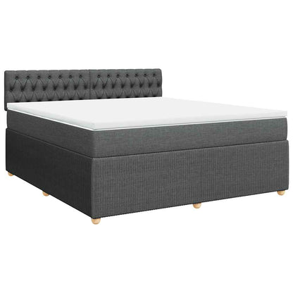 Giroletto a Molle con Materasso Grigio Scuro 180x200 cm Tessuto