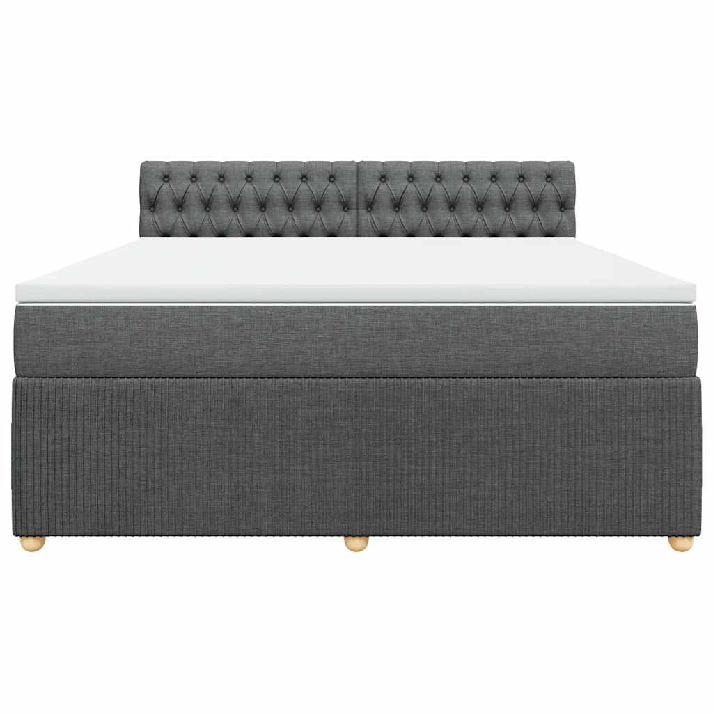 Giroletto a Molle con Materasso Grigio Scuro 180x200 cm Tessuto