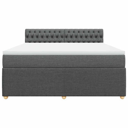 Giroletto a Molle con Materasso Grigio Scuro 180x200 cm Tessuto