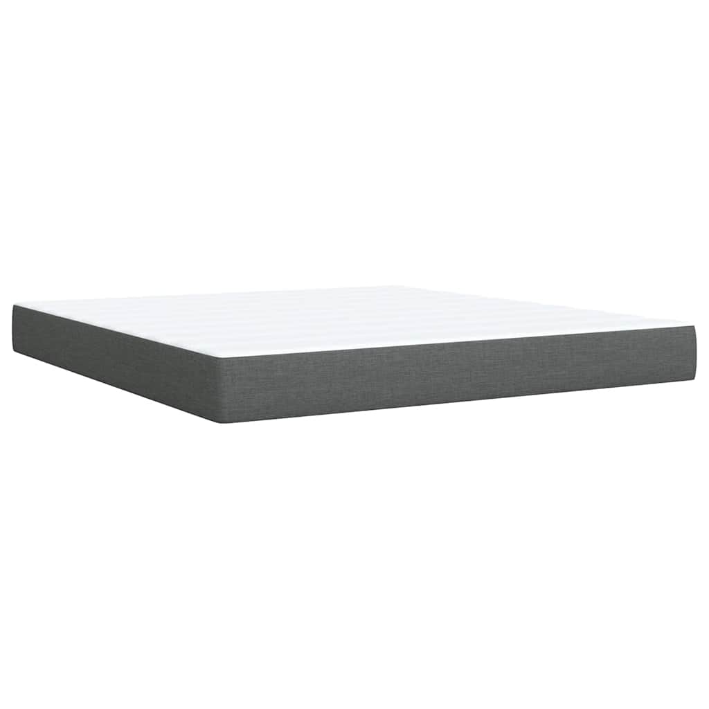 Giroletto a Molle con Materasso Grigio Scuro 180x200 cm Tessuto