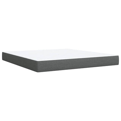 Giroletto a Molle con Materasso Grigio Scuro 180x200 cm Tessuto