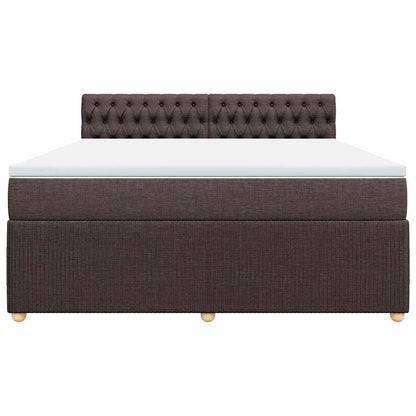 Giroletto a Molle con Materasso Marrone Scuro 180x200cm Tessuto | homemem39