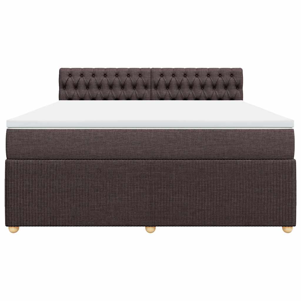 Giroletto a Molle con Materasso Marrone Scuro 180x200cm Tessuto