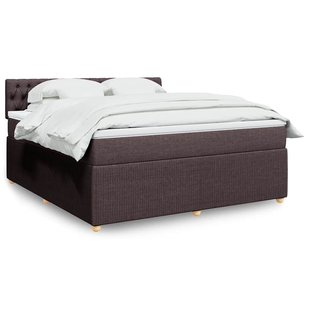 Giroletto a Molle con Materasso Marrone Scuro 180x200cm Tessuto | homemem39