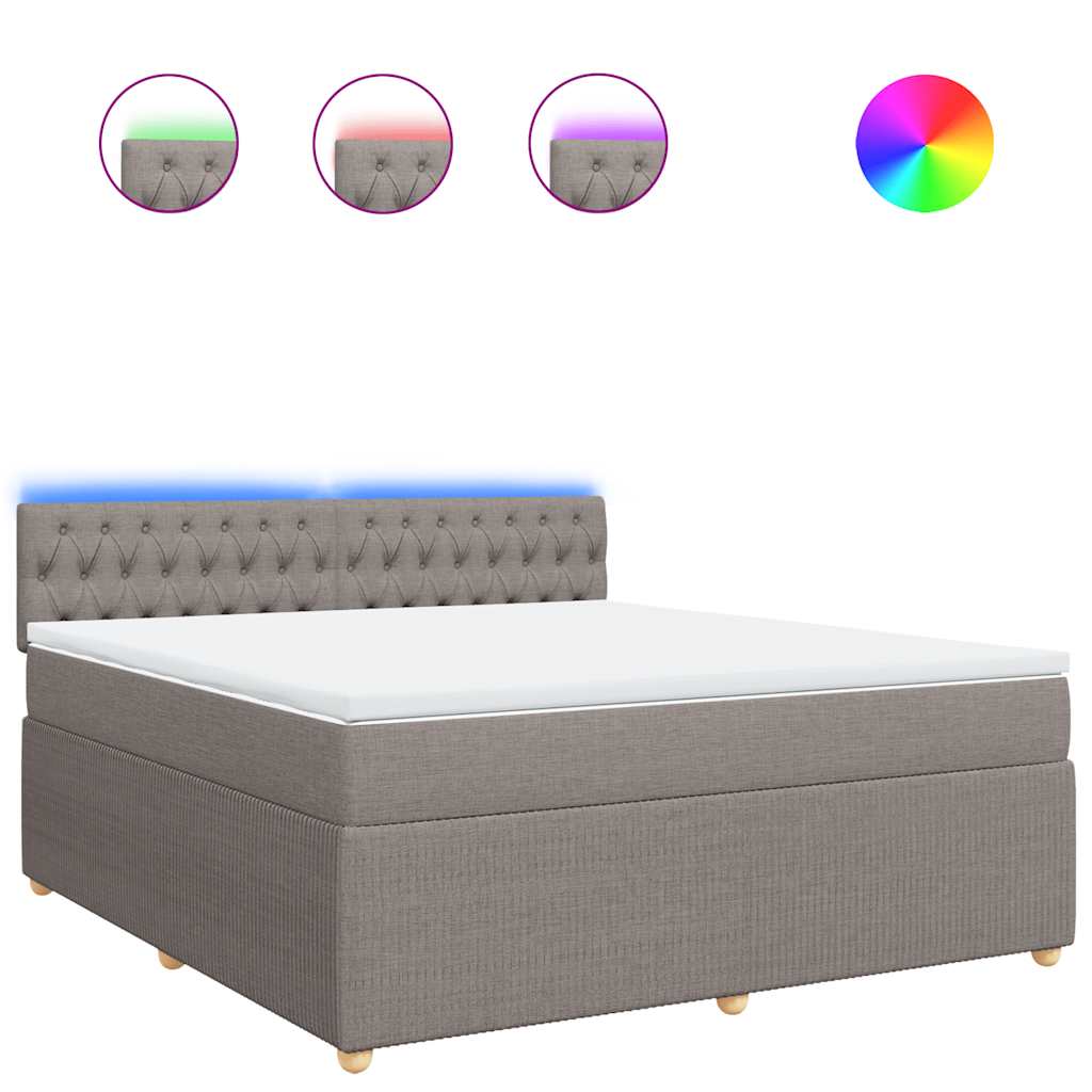 Giroletto a Molle con Materasso Tortora 180x200 cm in Tessuto | homemem39