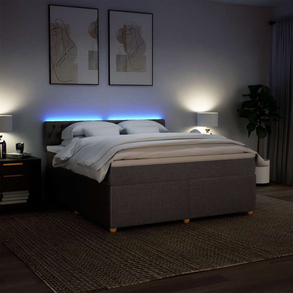 Giroletto a Molle con Materasso Tortora 180x200 cm in Tessuto | homemem39