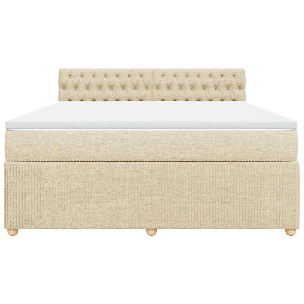 Giroletto a Molle con Materasso Crema 180x200 cm in Tessuto | homemem39