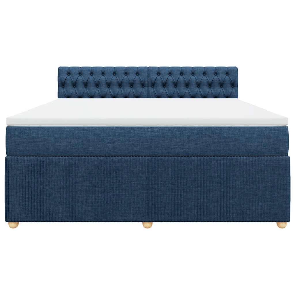 Giroletto a Molle con Materasso Blu 180x200 cm in Tessuto