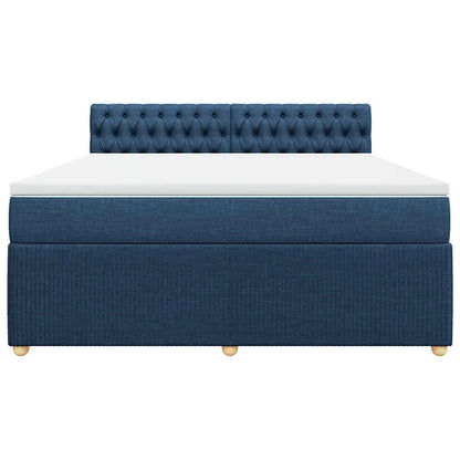 Giroletto a Molle con Materasso Blu 180x200 cm in Tessuto