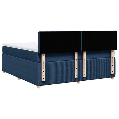Giroletto a Molle con Materasso Blu 180x200 cm in Tessuto