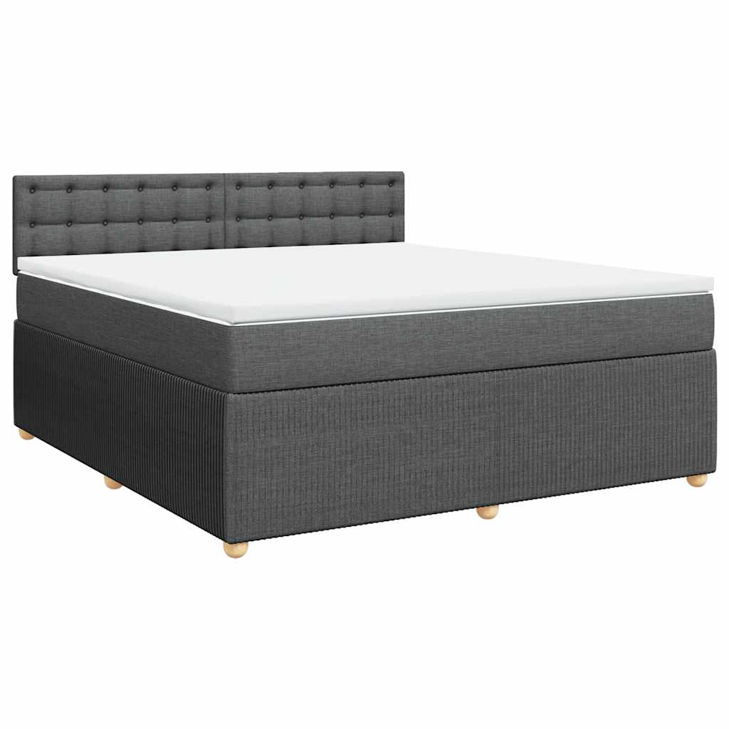 Giroletto a Molle con Materasso Grigio Scuro 180x200 cm Tessuto