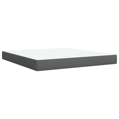 Giroletto a Molle con Materasso Grigio Scuro 180x200 cm Tessuto