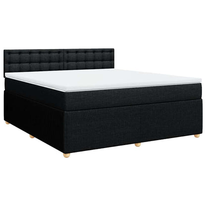 Giroletto a Molle con Materasso Nero 180x200 cm in Tessuto