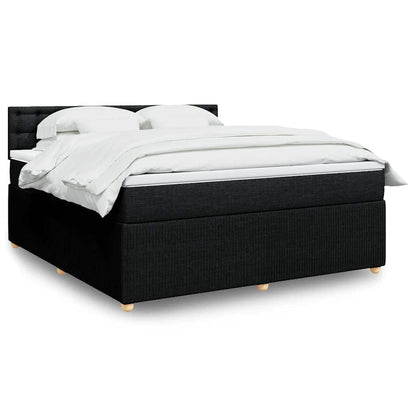 Giroletto a Molle con Materasso Nero 180x200 cm in Tessuto