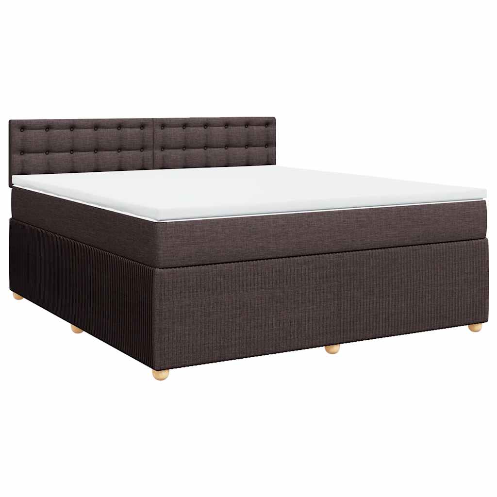 Giroletto a Molle con Materasso Marrone Scuro 180x200cm Tessuto | homemem39