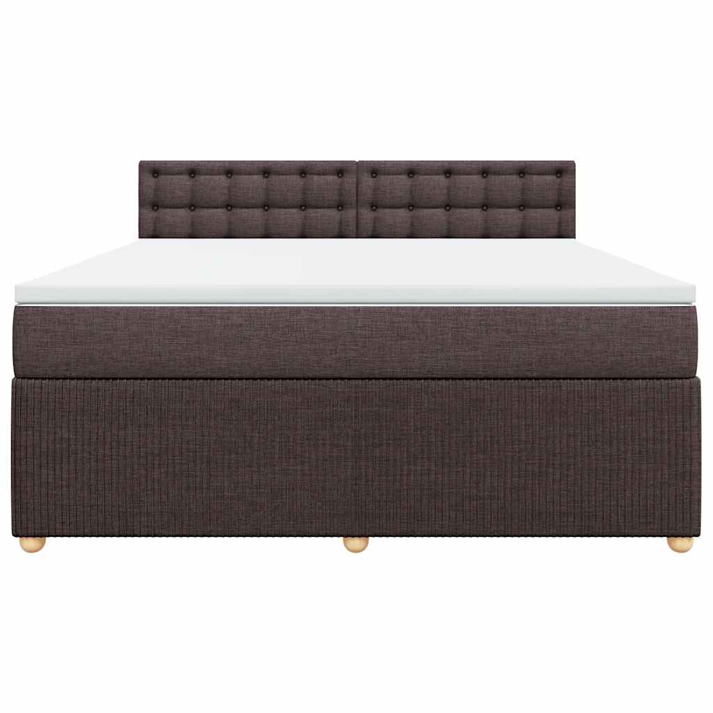 Giroletto a Molle con Materasso Marrone Scuro 180x200cm Tessuto | homemem39